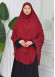 Chiffon Hijab Ready Made Veiled Practical Scarf 3 Layer - Cover Souffle 827 Bordo