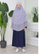 Şifon Şal Hazır Peçeli Pratik Eşarp Tesettür Hijab 3 Katman - Örtüsü Sufle 827 - Gri
