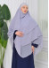 Chiffon Hijab Ready Made Veiled Practical Scarf 3 Layer - Cover Souffle 827 Gri
