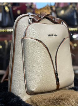 حقيبة ظهر نسائية جلدية فاخرة - كود 969 - بيج