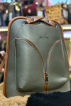 Luxury Leather Backpack - Code 969 - khaki