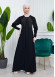 Stone Embroidered Veiling Abaya Evening Dress 634 Siyah