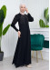 Stone Embroidered Veiling Abaya Evening Dress 634 Siyah