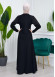 Stone Embroidered Veiling Abaya Evening Dress 634 Siyah