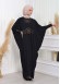 Stone Embroidered Bat Hijab Evening Dress 638 Siyah