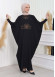 Stone Embroidered Bat Hijab Evening Dress 638 Siyah