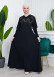 Stone Embroidered Islamic Clothing Evening Dress -Code : 633 - black