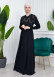 Stone Embroidered Islamic Clothing Evening Dress -Code : 633 - black