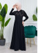 Stone Embroidered Islamic Clothing Evening Dress -Code : 633 - black