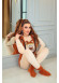 (RABBIT) 4-PIECE WINTER VELVET TRACKSUIT -VEST -T-SHIRT -TROUSERS -SOCKS -1087 - tan