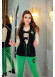 (RABBIT) 4-PIECE WINTER VELVET TRACKSUIT -VEST -T-SHIRT -TROUSERS -SOCKS -1087 - black