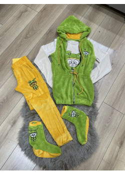 بيجاما نسائية مخمل 4 قطع 1087 - كيوي