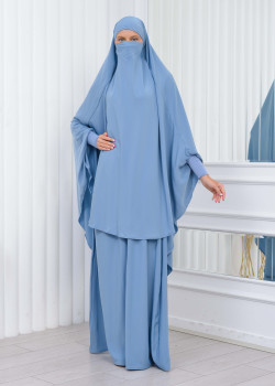 سدال شرعي قطعتين قماش المدينة أكمام ليكرا (شرشف , جلباب شرعي) 822 - ريشي