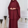 سدال شرعي قطعتين قماش المدينة أكمام ليكرا (شرشف , جلباب شرعي) 822 Bordo