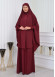 ISLAMIC WEARING Hijab 2Pieces Madine LIGRA Sleeve 822 - burgundy