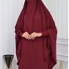 سدال شرعي قطعتين قماش المدينة أكمام ليكرا (شرشف , جلباب شرعي) 822 Bordo
