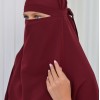 سدال شرعي قطعتين قماش المدينة أكمام ليكرا (شرشف , جلباب شرعي) 822 Bordo