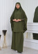 ISLAMIC WEARING Hijab 2Pieces Madine LIGRA Sleeve 822 Haki