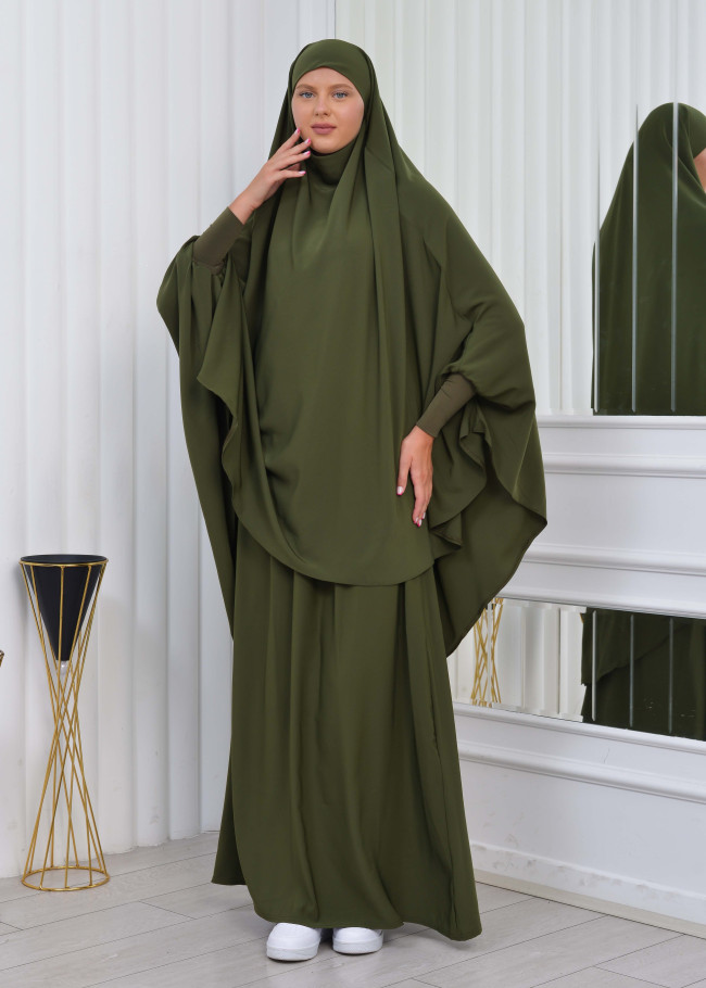 ISLAMIC WEARING Hijab 2Pieces Madine LIGRA Sleeve 822 Haki
