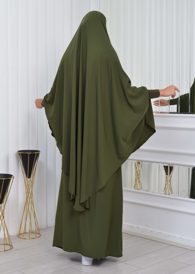 ISLAMIC WEARING Hijab 2Pieces Madine LIGRA Sleeve 822 Haki