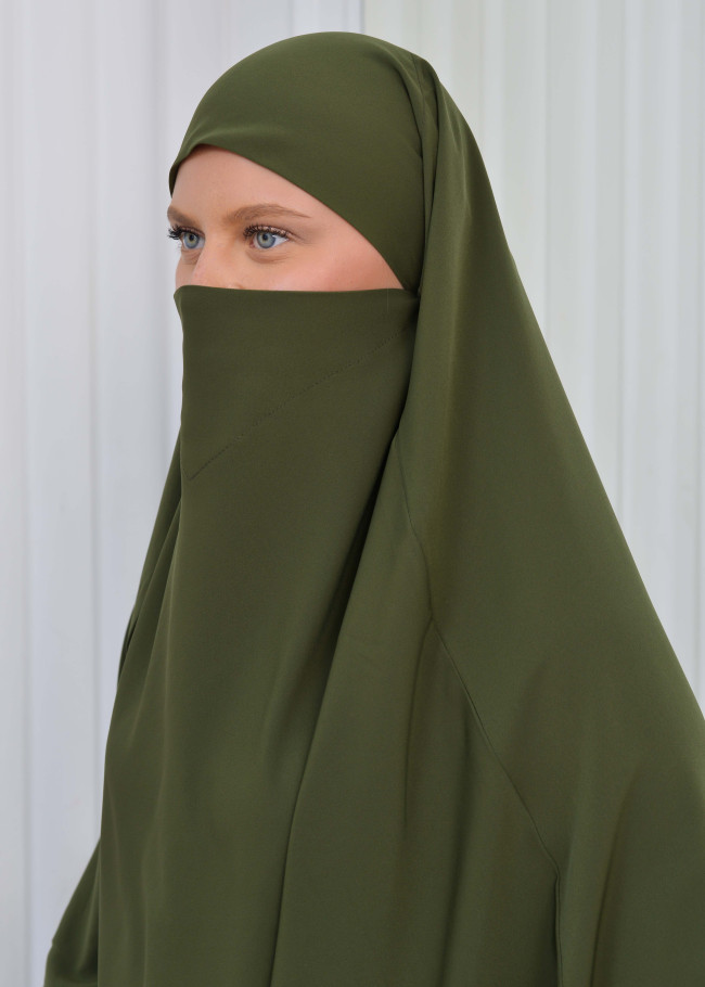 ISLAMIC WEARING Hijab 2Pieces Madine LIGRA Sleeve 822 Haki