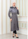 BELT SUEDE TRENCH COAT WITH FUR COLLAR 1351  Gri