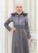 BELT SUEDE TRENCH COAT WITH FUR COLLAR 1351  Gri