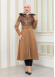 BELT SUEDE TRENCH COAT WITH FUR COLLAR 1351  taba