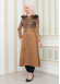 BELT SUEDE TRENCH COAT WITH FUR COLLAR 1351  taba