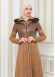 BELT SUEDE TRENCH COAT WITH FUR COLLAR 1351  taba