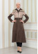 BELT SUEDE TRENCH COAT WITH FUR COLLAR 1351  Bej