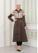 BELT SUEDE TRENCH COAT WITH FUR COLLAR 1351  Bej