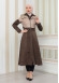 BELT SUEDE TRENCH COAT WITH FUR COLLAR 1351  Bej