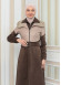 BELT SUEDE TRENCH COAT WITH FUR COLLAR 1351  Bej
