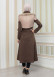 BELT SUEDE TRENCH COAT WITH FUR COLLAR 1351  Bej