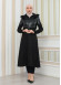 BELT SUEDE TRENCH COAT WITH FUR COLLAR 1351  Siyah