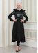 BELT SUEDE TRENCH COAT WITH FUR COLLAR 1351  Siyah