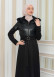 BELT SUEDE TRENCH COAT WITH FUR COLLAR 1351  Siyah