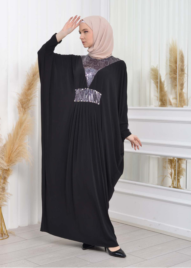 عباية فراشة نسائية للمحجبات 628   Gri