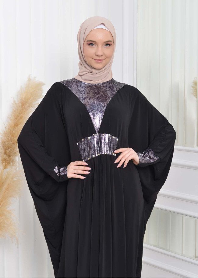 عباية فراشة نسائية للمحجبات 628   Gri