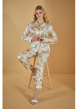 بجامة ساتان بيضاء 1092-2 - ابيض