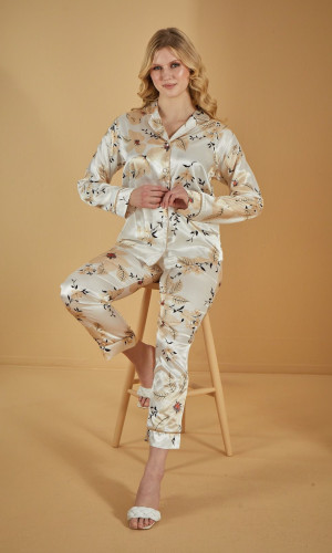 بجامة ساتان بيضاء 1092-2 - ابيض