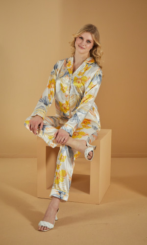 بجامةصفراء ساتان 1092-1 - اصفر