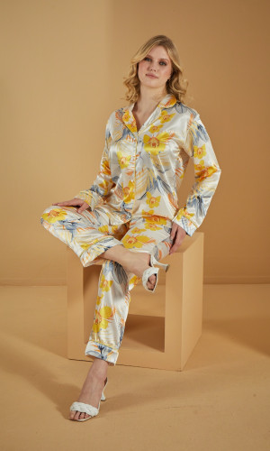 بجامةصفراء ساتان 1092-1 - اصفر