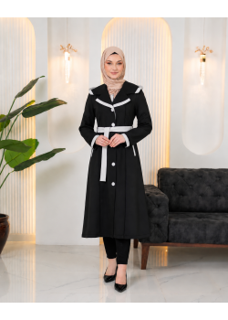 1253  ترانشكوت قطن كوكي - اسود