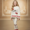 Mädchen Winter Strickset mit Pailletten 3107 - Ecru