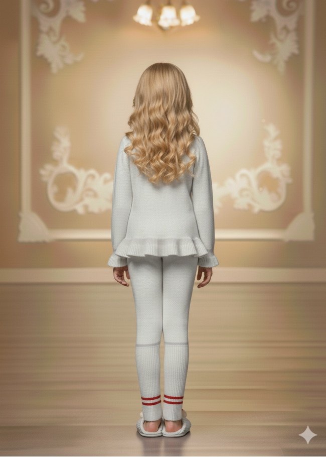 3107 بجامة تريكو LOVE - فضي