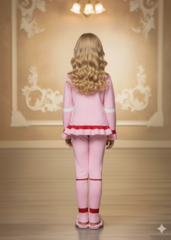 Girls Sequin Detail Winter Knit Set 3107 - pink