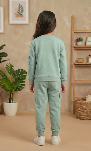 Mädchen Winter-Pyjama aus Baumwolle (3-Faden) Slim Fit 3111 - Fuchsia