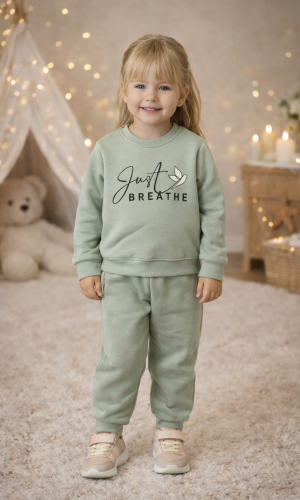 طقم بيجامة بناتي شتوي قطن 3 خيط مصوفة 3136 - عفني